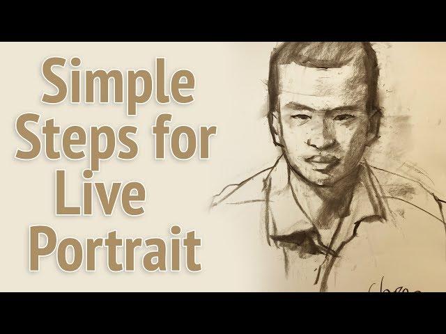 Portrait #46 - Simple steps for Live Portrait Drawing in 10 minutes