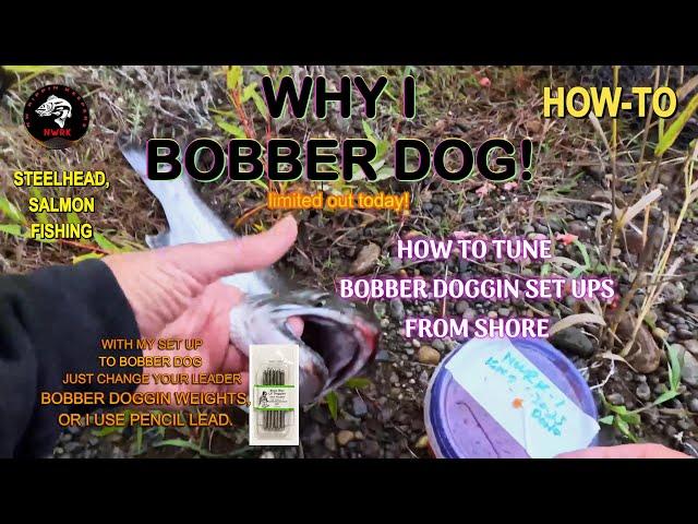 BOBBER DOGGIN SET UPS! HOW-TO SET UP AND TUNE, SALMON, STEELHEAD FISHING, BOBBER DOGGIN FROM SHORE!