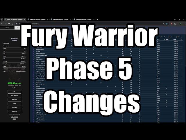 Fury Warrior BWL Phase 5 Changes Classic SoD