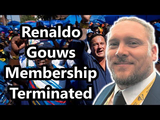 Renaldo Gouws Membership of SA Parliament Terminated