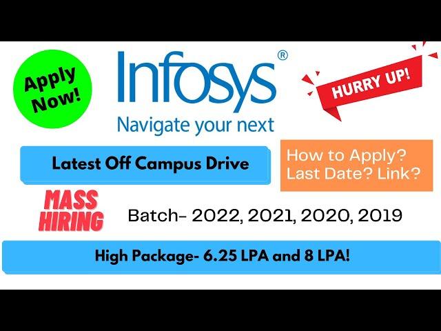 Infosys Off Campus Drive 2022/2021/2020/2019 Batch| High Salary 8 Lakhs Freshers| How to apply #jobs