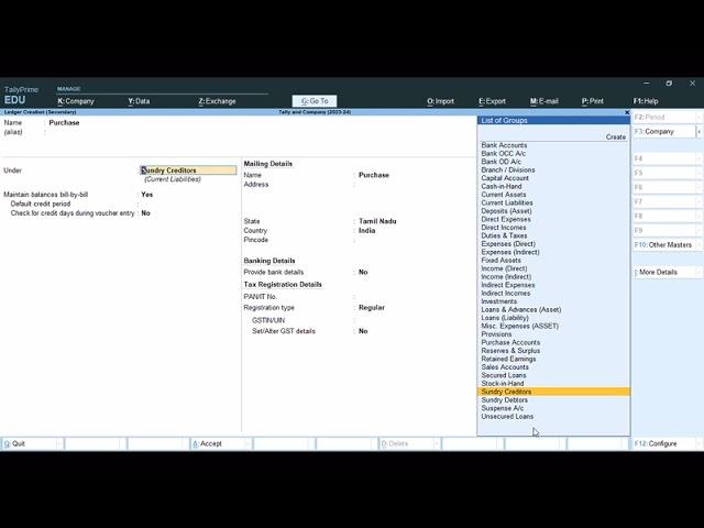 Purchase and Sales Entry in Tally Prime