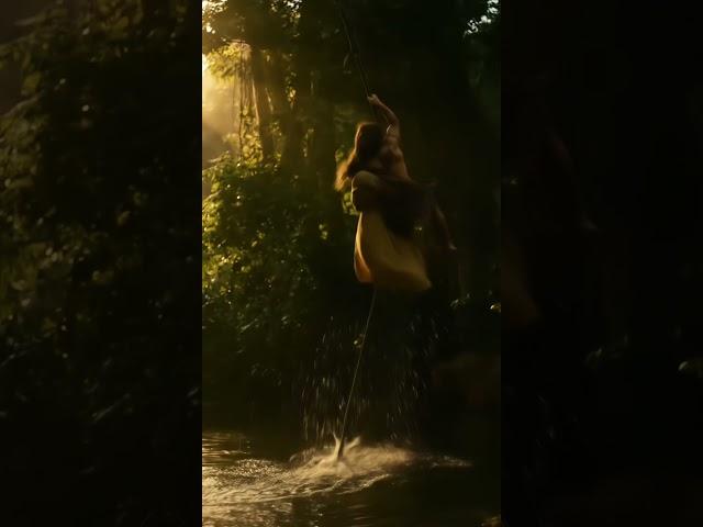 Mowgli & Tarzan AI: Girl Swings Over River  YouTube Short। Voice of ai  #voiceofai