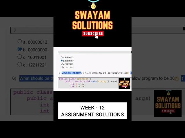 Programming in Java Week 12 Assignment Solutions | SWAYAM NPTEL | SUBSCRIBE