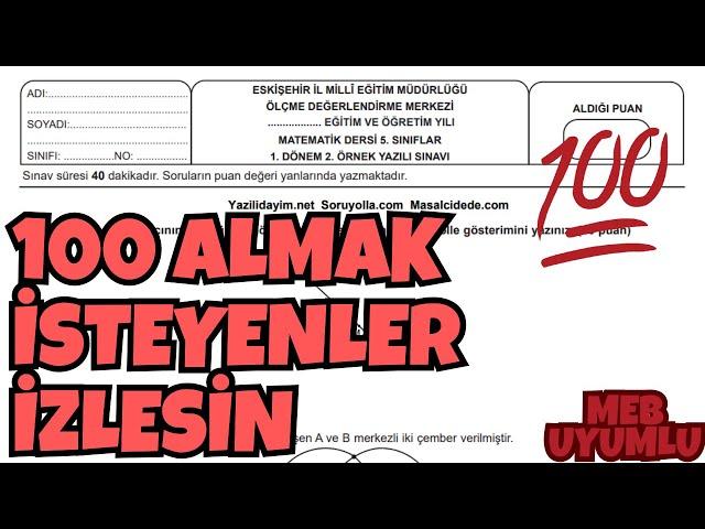 5.Sınıf Matematik 1.Dönem 2.Yazılı