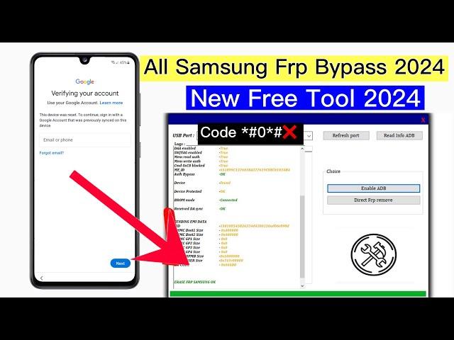 New Tool 2024 All Samsung Frp Bypass-Samsung Remove google lock Adb Fail