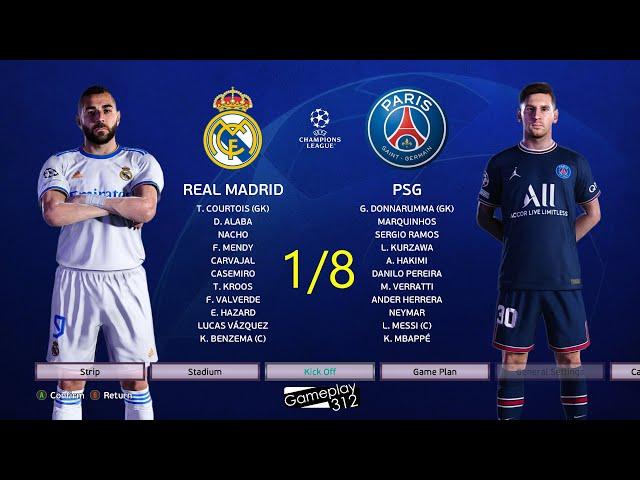 PES 2021 - REAL MADRID vs PARIS SAINT GERMAIN - 1/8 Final UEFA Champions League UCL 2021/22eFootball