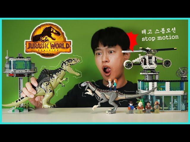 Giganotosaurus & Therizinosaurus attack! jurassic world dominion lego stop motion