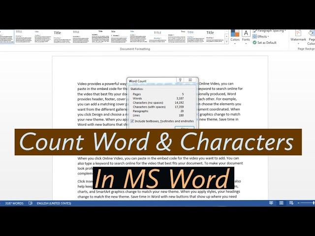 How To Count Words And Characters In Microsoft Word| How To Count Words In Word | Words Count