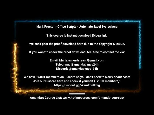 [Course24h.com] Mark Proctor - Office Scripts - Automate Excel Everywhere
