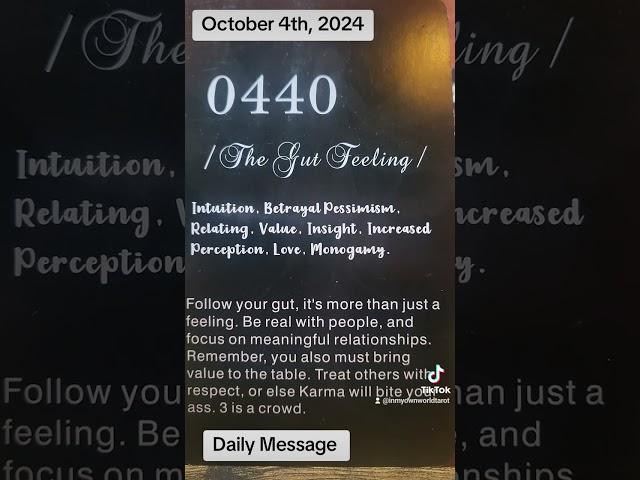 Daily Message October 4th, 2024