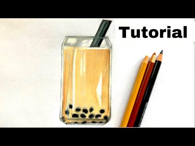 How To Draw Boba Tea | Color Pencil Tutorial