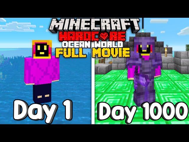 I Survived 1,000 Days In An Ocean Only World in Minecraft Hardcore [FULL MOVIE]