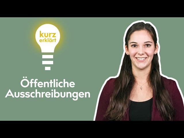 Öffentliche Ausschreibungen - Kurz erklärt #1 | B_I MEDIEN