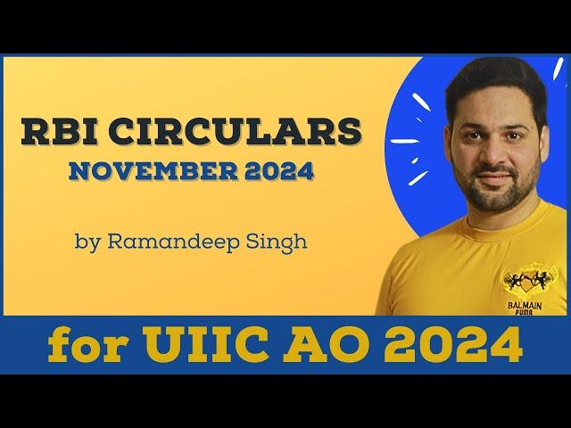 RBI Circulars Gist October 2024 for UIIC AO 2024