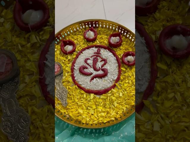 Easy ganapati arati thali decoration #shorts #trending #ganesh #diy