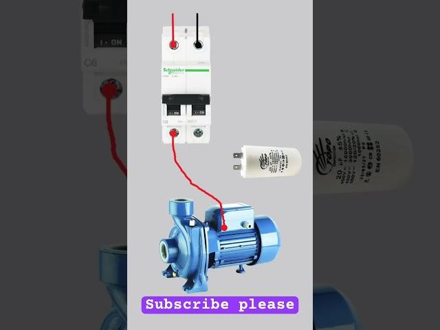 Single Phase induction motor connection with capacitor #motor #drawing #electrical #mrengineer