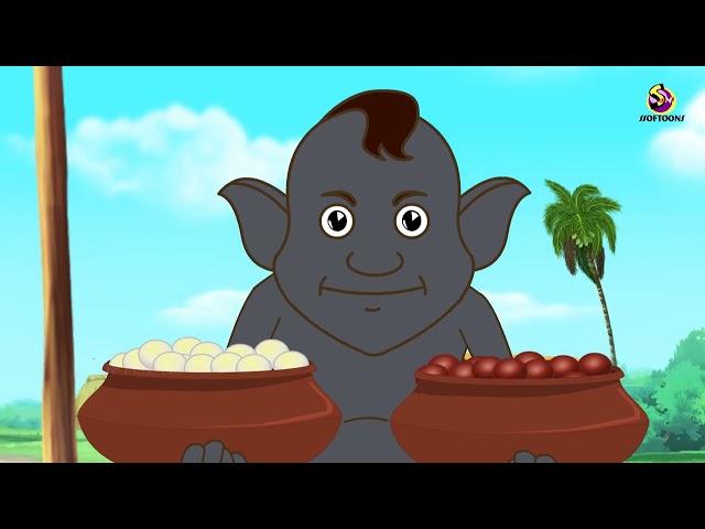 MANUSH HOBE LULLU - LULLU BHOOTER MOJAR GOLPO - COMEDY STORY - SSOFTOONS BANGLAR BHOOT