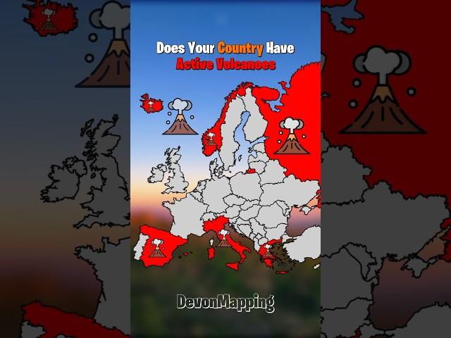Does Your Country Have Active Volcanoes?   #europe #map #mapper #mapping #geography