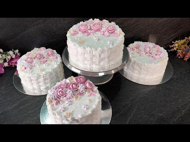 How to QUICKLY and INEXPENSIVELY decorate 4 CAKES with the simplest pastry nozzles! ITALIAN MERINGUE