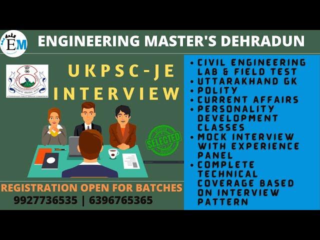 UKPSC JE /AE  - Interview  Guidance Program | Mock Interview |Engineering Masters Dehradun