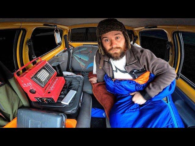 HOT CAR CAMP IN COLD AND RAIN WEATHER