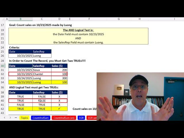 MS 365 Excel Basics #2: Add & Count Formulas with COUNT, COUNTA, ROWS, SUM, SUMIFS, COUNTIFS & IF