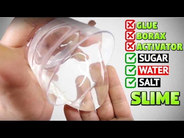 HOW TO MAKE A NO BORAX, NO GLUE, ONLY SUGAR, SALT, WATER SLIME/HOMEMADE DIY SLIME/SLIME MAKING/SLIME