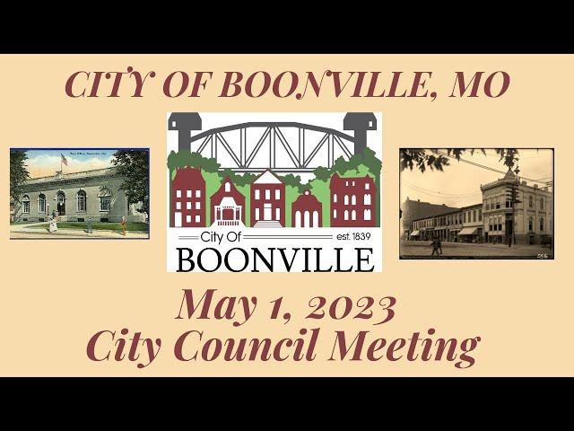 City Of Boonville, Missouri Council Meeting on May 1, 2023 at 7:00pm