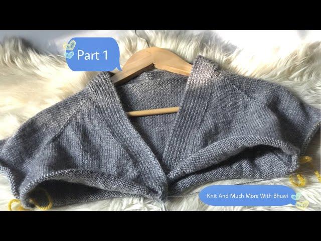 Ladies Cardigan Knitting Design Part 1 || Top Down Cardigan || Raglan || Sweater Design || Bunai