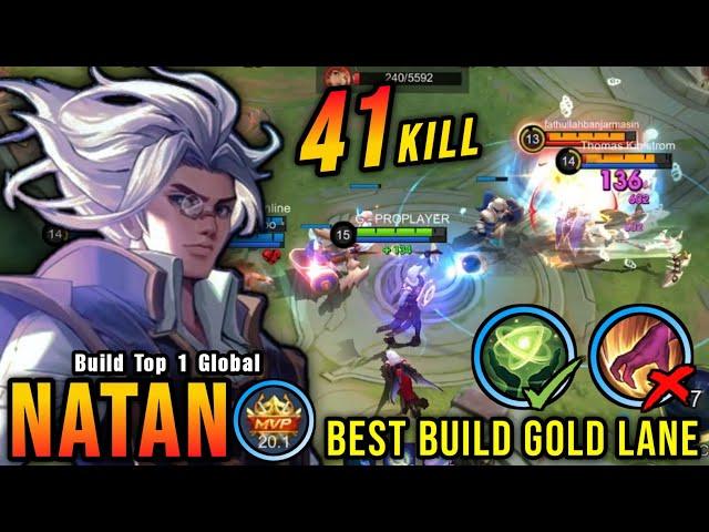 41 Kills + 2x MANIAC!! MVP 20.1 Points Natan Best Build Gold Lane - Build Top 1 Global Natan ~ MLBB