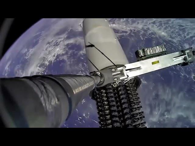 BEST View Of Starlink Deployment By SpaceX Falcon 9 Second Stage Rocket