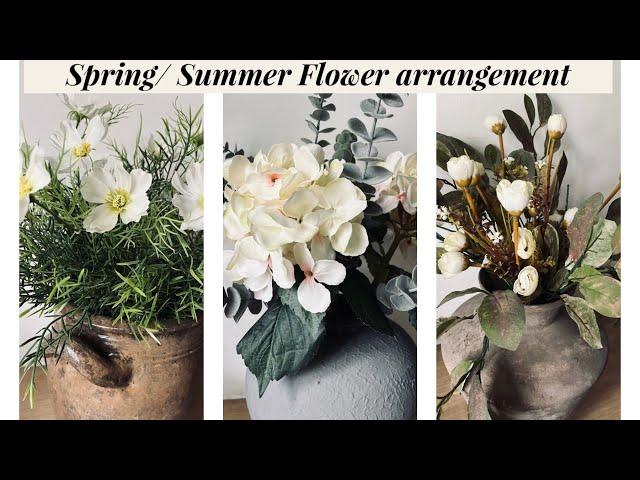 Faux floral arrangement for Spring & Summer / diy faux flower arrangement