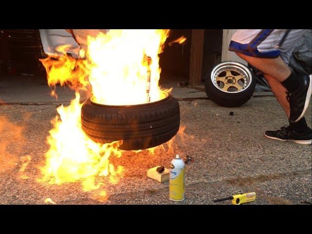 Tire Stretching with FIRE!!