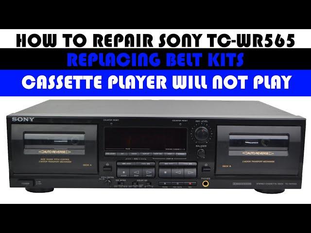 HOW TO REPLACE THE BELT KIT FOR SONY DUAL CASSETTE DECK TC-WR565 BELT REPAIR BELTS FIX AND CLEAN