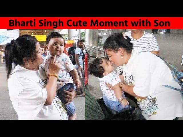 Bharti Singh Cute Moment with Son at Mumbai Airport | BiscootTv