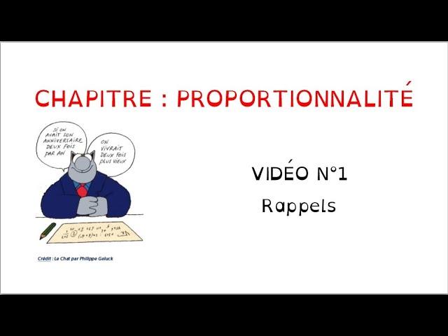 PROPORTIONNALITE - 01 Rappels