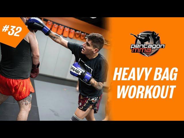 How to master your elbow strikes, Muay Thai Kickboxing heavy bag workout! #32