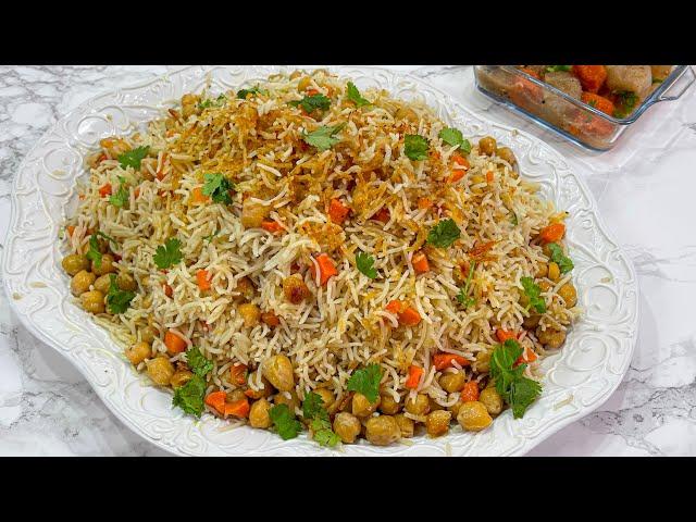 Afghan Chickpea Pulao Rice Ramadan Iftar نخود پلو ساده که از گوشت کرده خوشمزه تر است