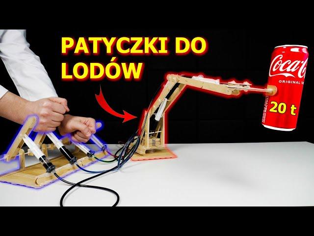 Jak zbudować potężne RAMIĘ HYDRAULICZNE z PATYCZKÓW DO LODÓW