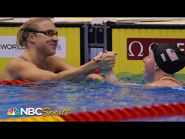 Olympic champions battle in classic, surprising women's 100 breaststroke World title | NBC Sports