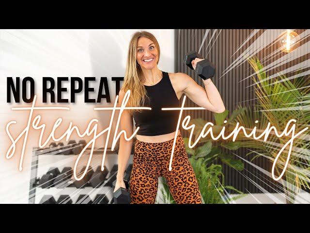 20-minute NO REPEAT Upper Body Strength Training