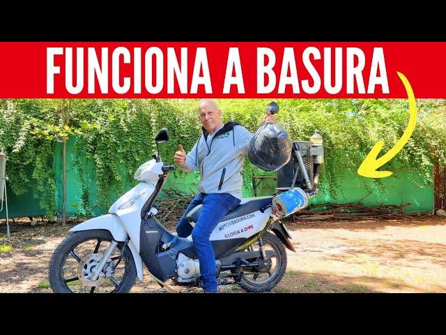 En el garage de su casa crea una moto que funciona a basura