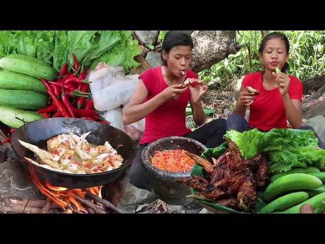 Cooking Chicken wings with Cucumber Salad and Peppers sauce for dinner ideas - My Natural Food ep 34