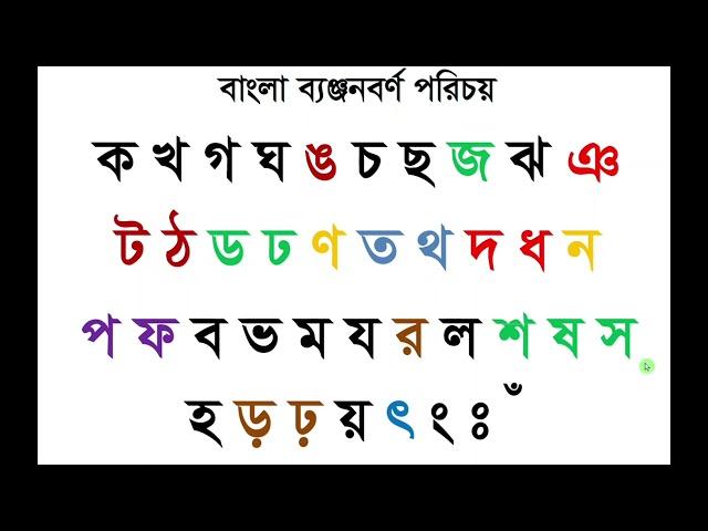 ব্যঞ্জনবর্ণ পরিচয়,  benjonborno porichoy, Consonant identify, ক খ গ ঘ ঙ চ ছ জ ঝ, Bangla reading pora