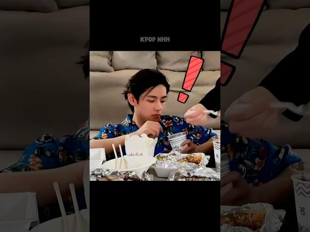 Taehyung Reaction So Funny When Jimin Stole His Spoon  #shorts #bts #jimin #taehyung