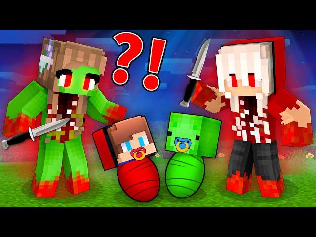 Baby JJ and Mikey Adopted By EVIL WIFES in Minecraft ! - Maizen