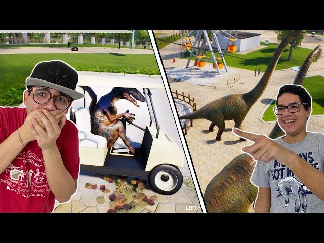 VIRAMOS DINOSSAUROS ATRAPALHADOS NO PARQUE!!