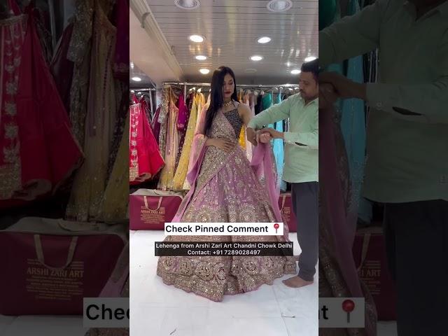 Dreamy Pink Bridal Lehenga CholiShopping in Chandni Chowk#shorts #ashortaday #lehenga #shadi