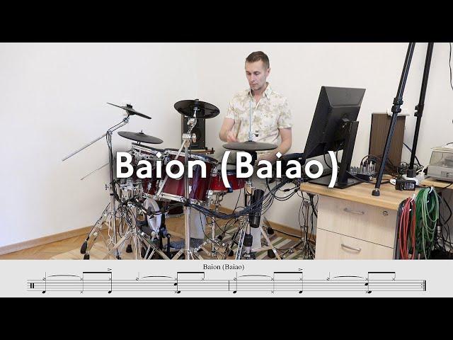 Rhythm Baion (Baiao) on Drumset from Northeast Brazil